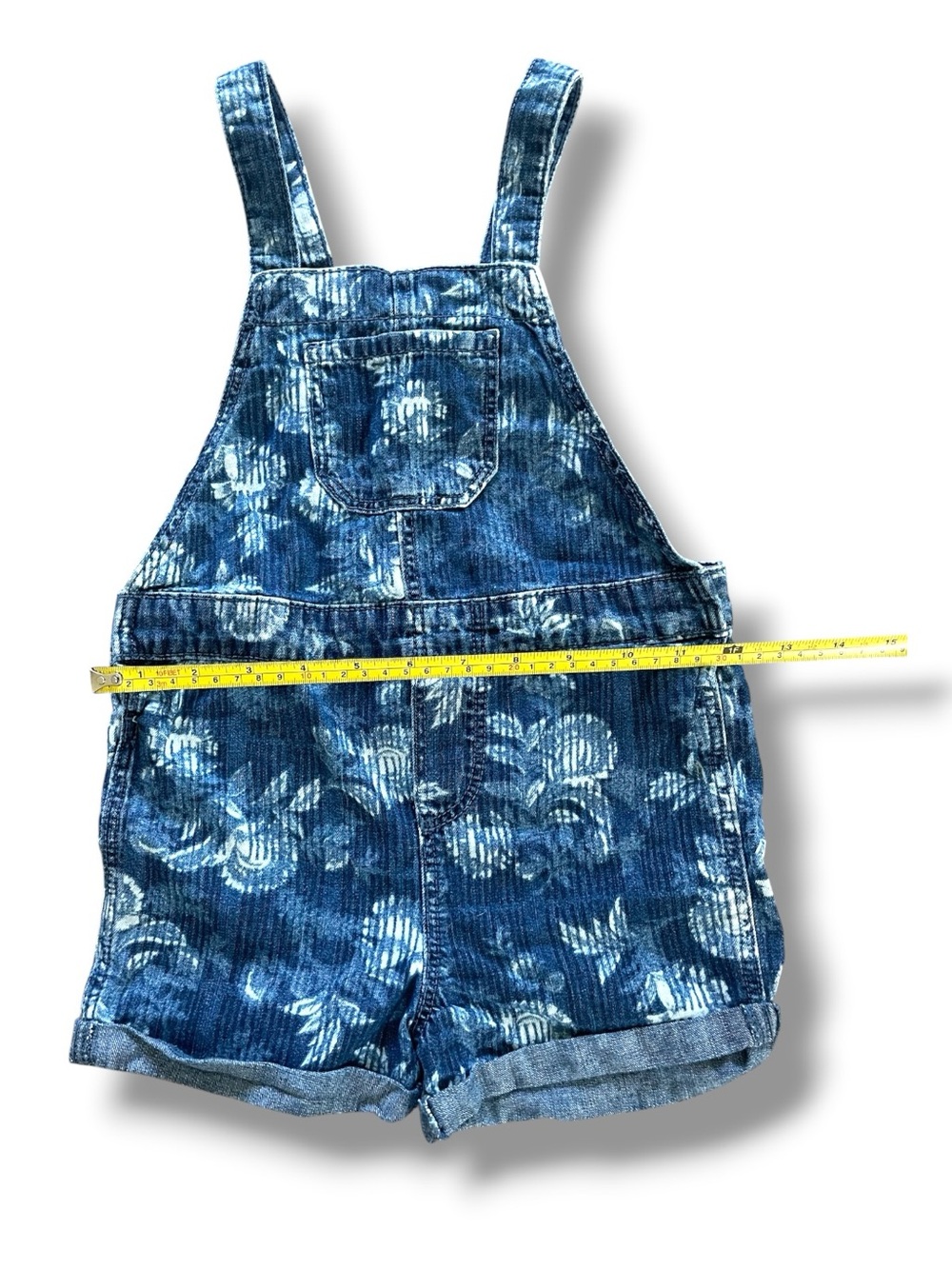 OshKosh B’gosh 4T Floral Denim Overalls Shortfall’s Print Short Kids Y2K 90s - Picture 3 of 8